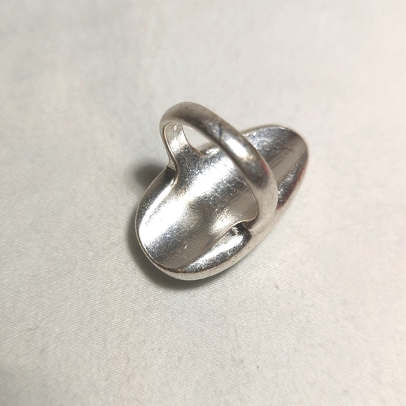 Natural Gemstone Ring Silver Band Size 8 - Picture 3 of 6